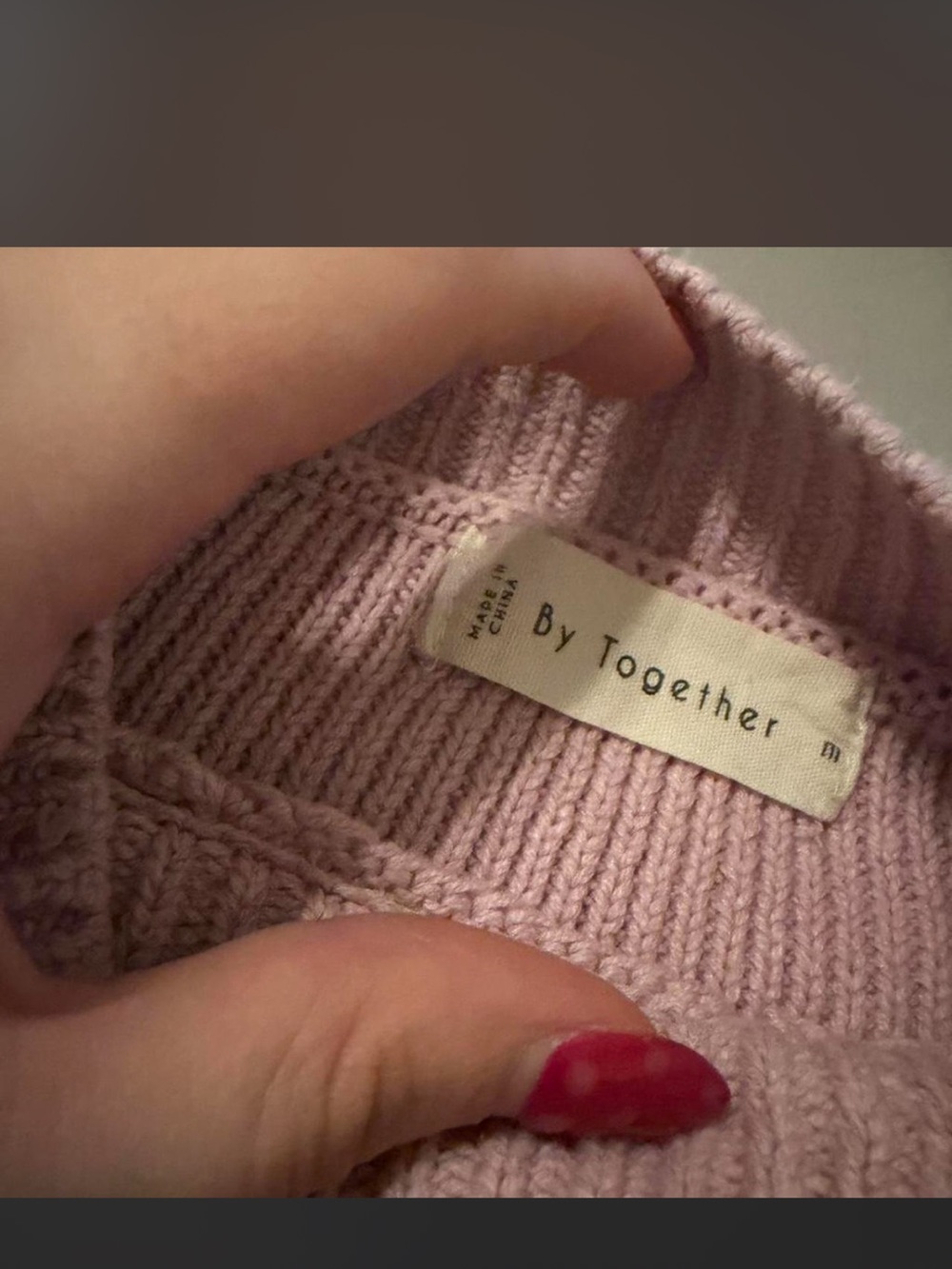 Together Dusty Rose V-Neck Ribbed Sweater - Picture 2 of 2